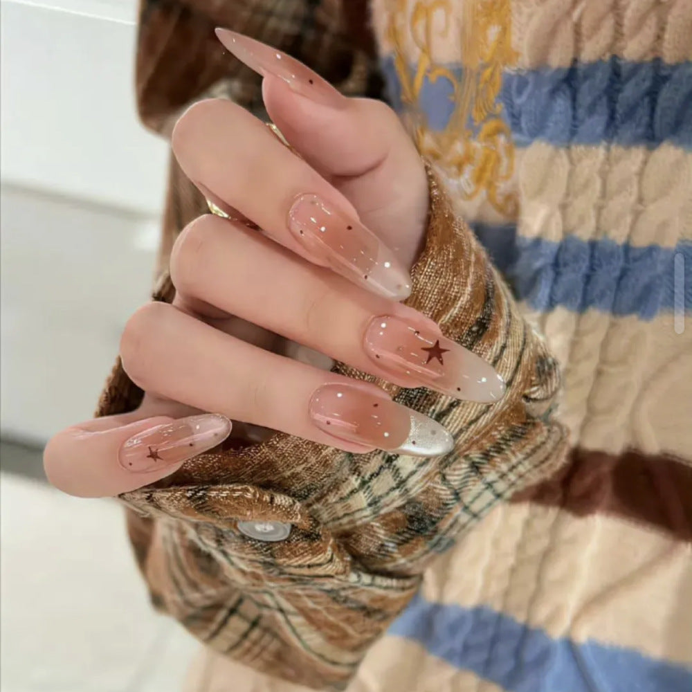 Siopsrl | Long Stiletto Press-On Nails with Star Accent Siopsrl