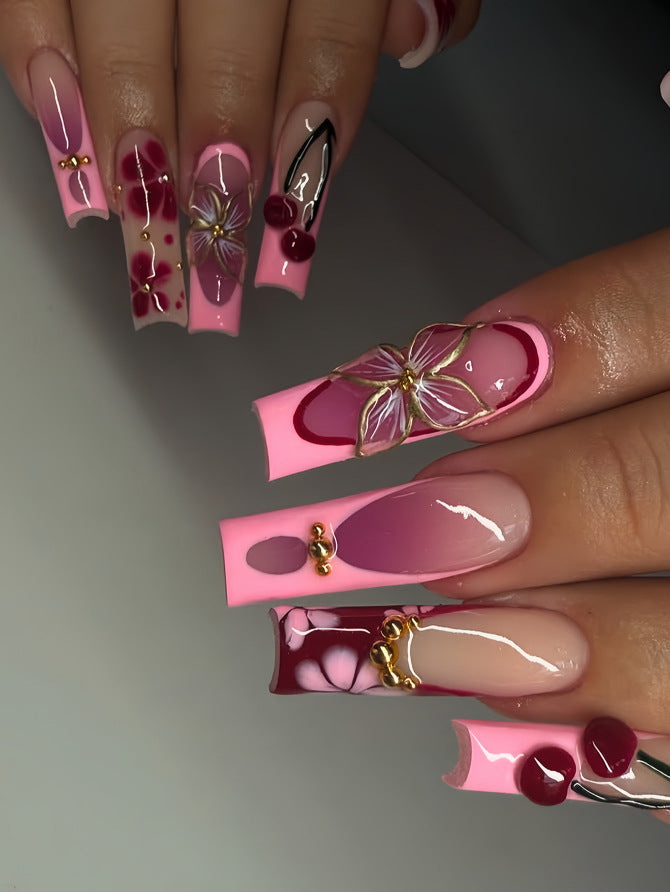 Siopsrl | Decorative Long Press-On Nail Extensions Siopsrl