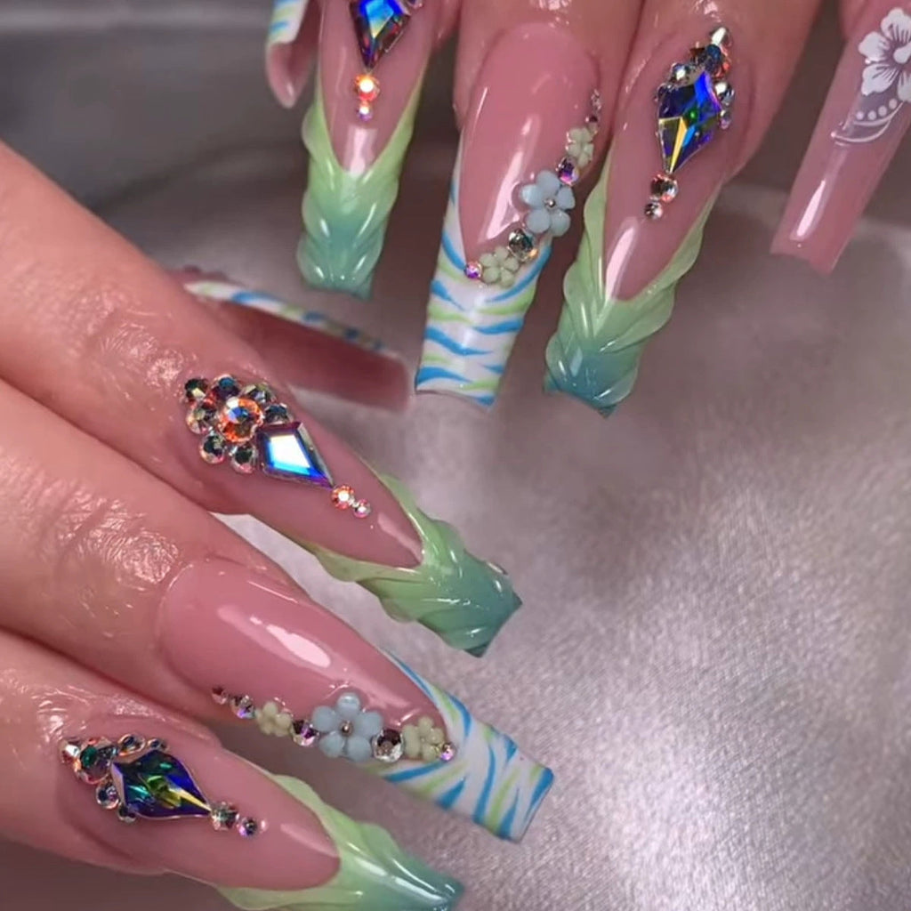 Siopsrl | Decorative Long Press-On Nail Extensions Siopsrl