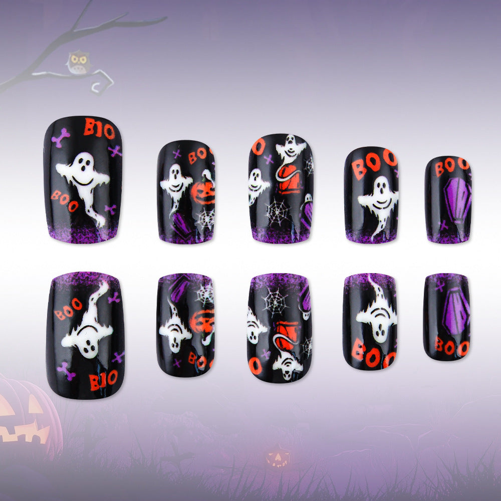 Fun Halloween-Themed Press-On Nail Art Set Siopsrl