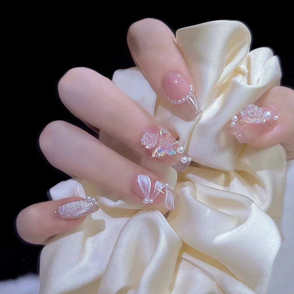 Siopsrl | Artificial Glamorous Heart Nail Tips Siopsrl