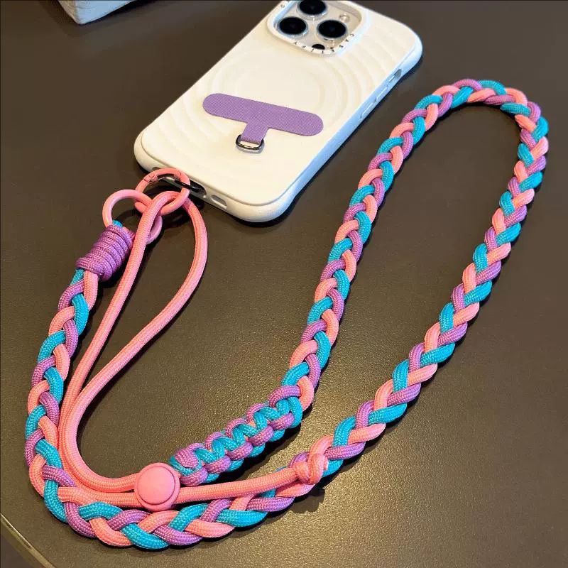 Siopsrl | Braided crossbody phone lanyard with detachable mini pouch and adjustable cord Siopsrl