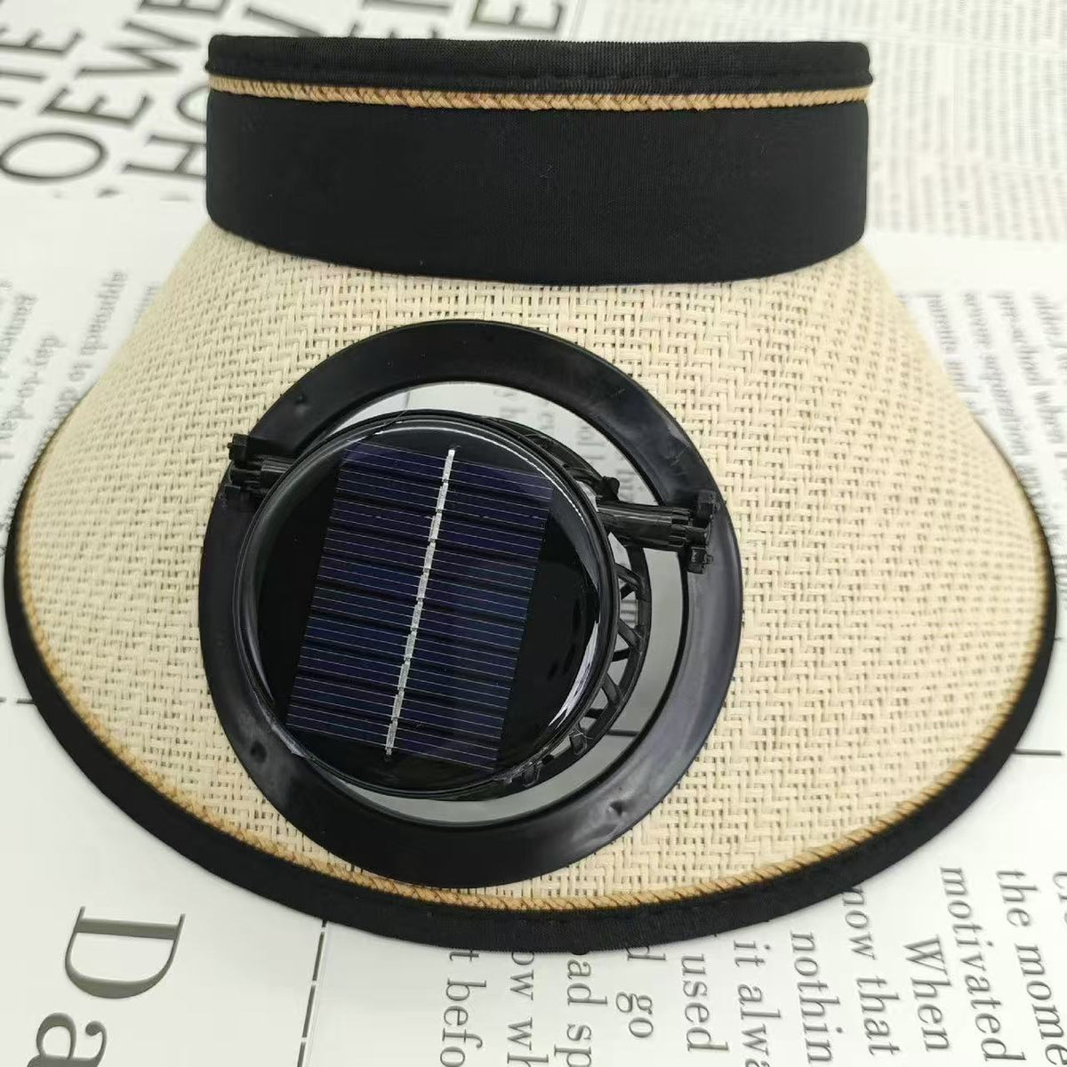 Siopsrl | Adjustable sunshade for with removable solar fan and breathable straw effect Siopsrl