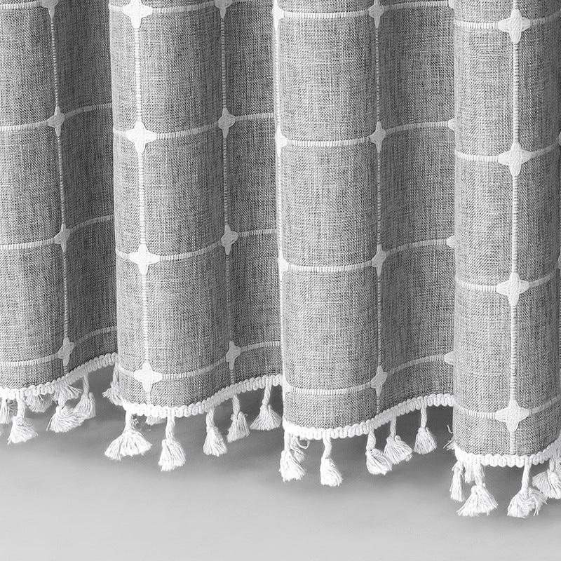 Siopsrl | Textured Grid Design Window Curtain Siopsrl
