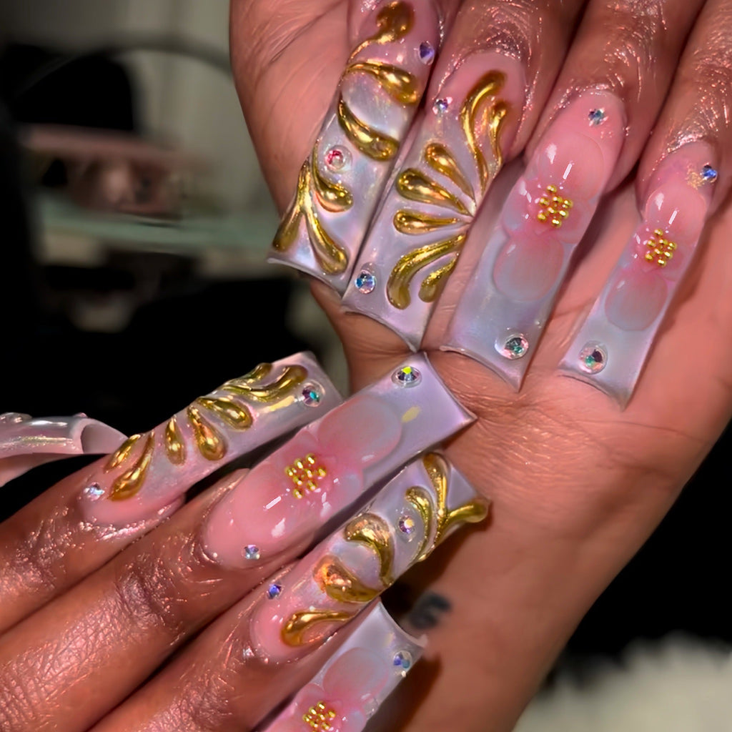 Siopsrl | Luxury Gold-Accented Press-On Nail Art Siopsrl