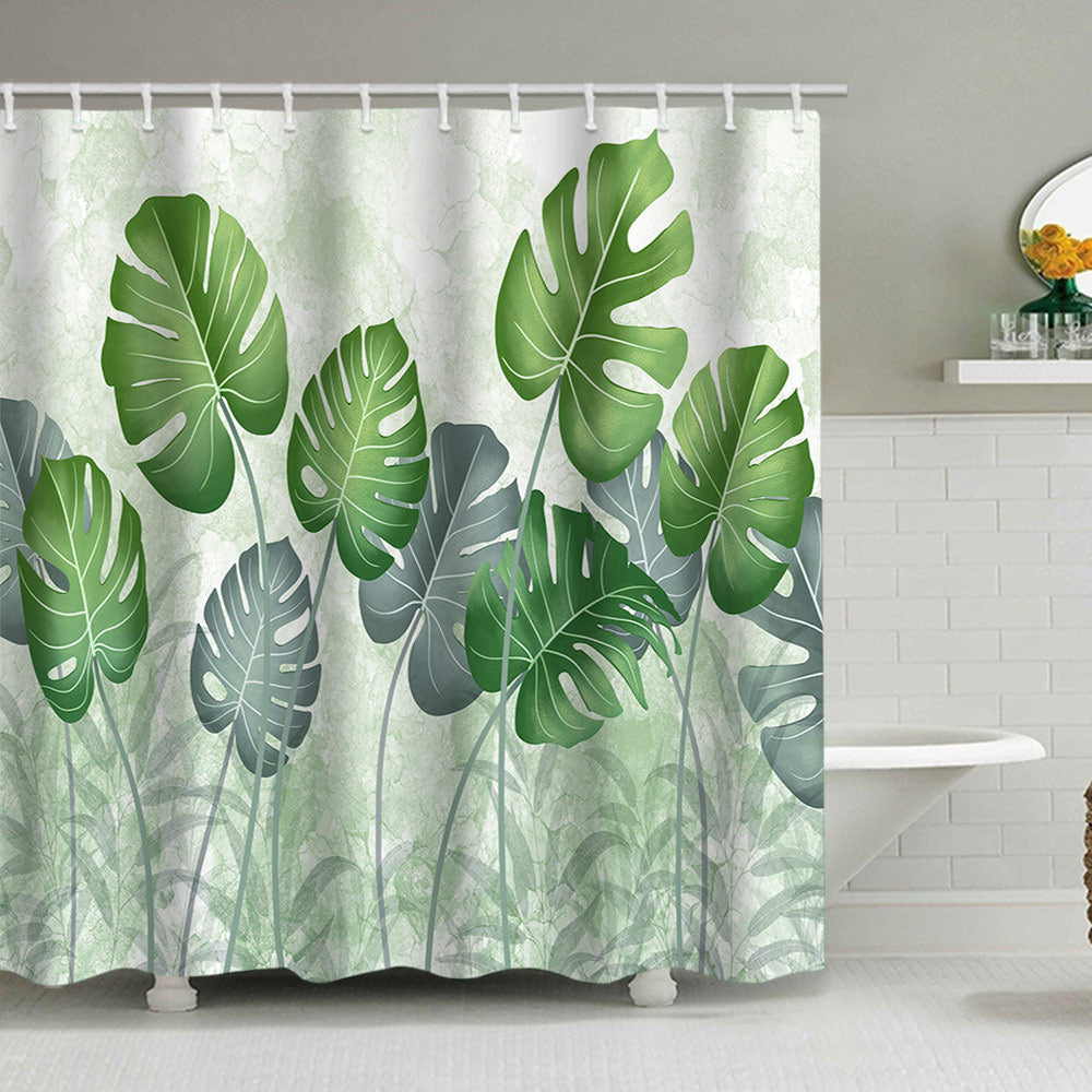 Siopsrl | Tropical Leaf Print Shower Curtain Siopsrl