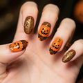 Halloween Artificial Nails with Creepy Pumpkin Design Siopsrl
