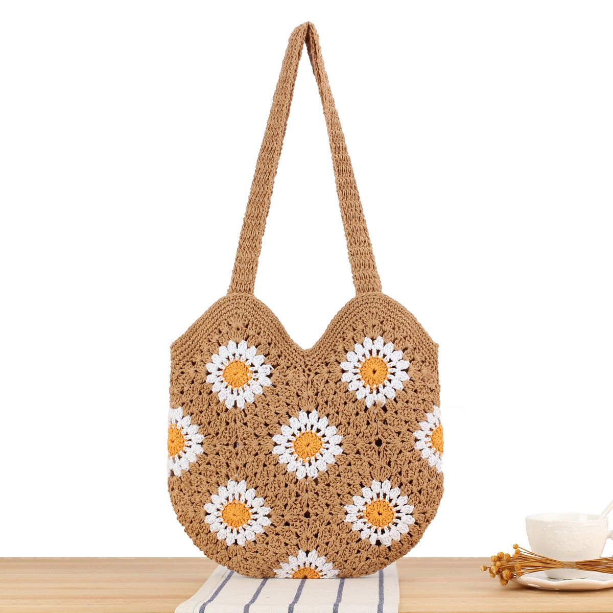 Siopsrl | Crochet shoulder bag with floral designs Siopsrl