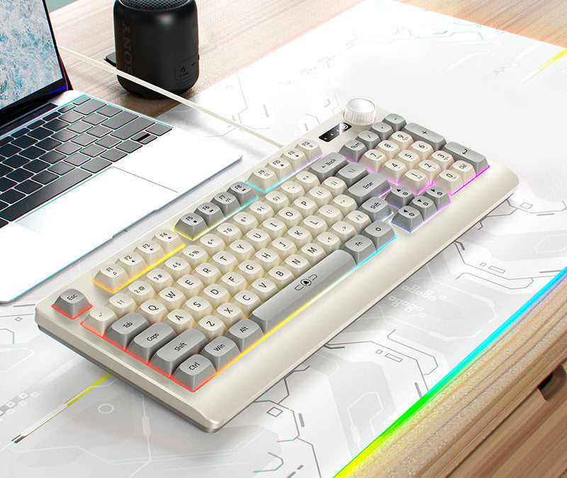 Siopsrl | Retro RGB Mechanical Keyboard and Optical Gaming Mouse Set Siopsrl