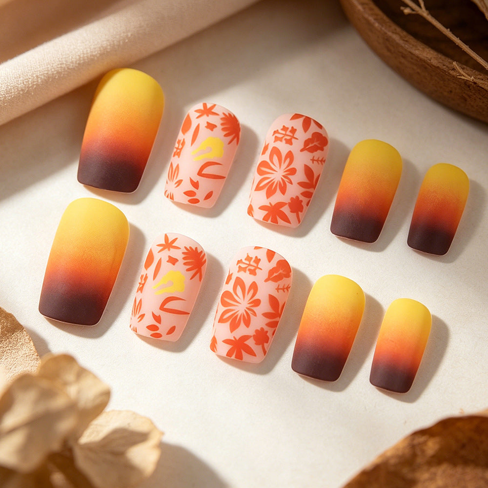 Siopsrl | Artistic Gradient Floral Nail Design Siopsrl