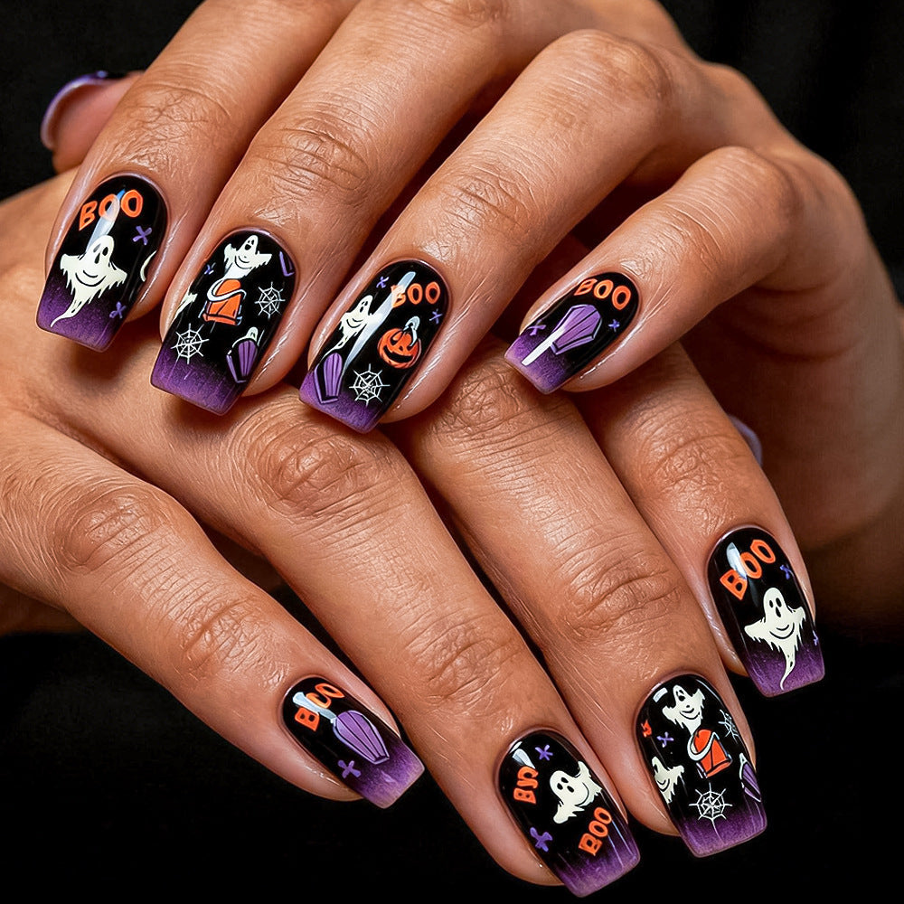 Fun Halloween-Themed Press-On Nail Art Set Siopsrl