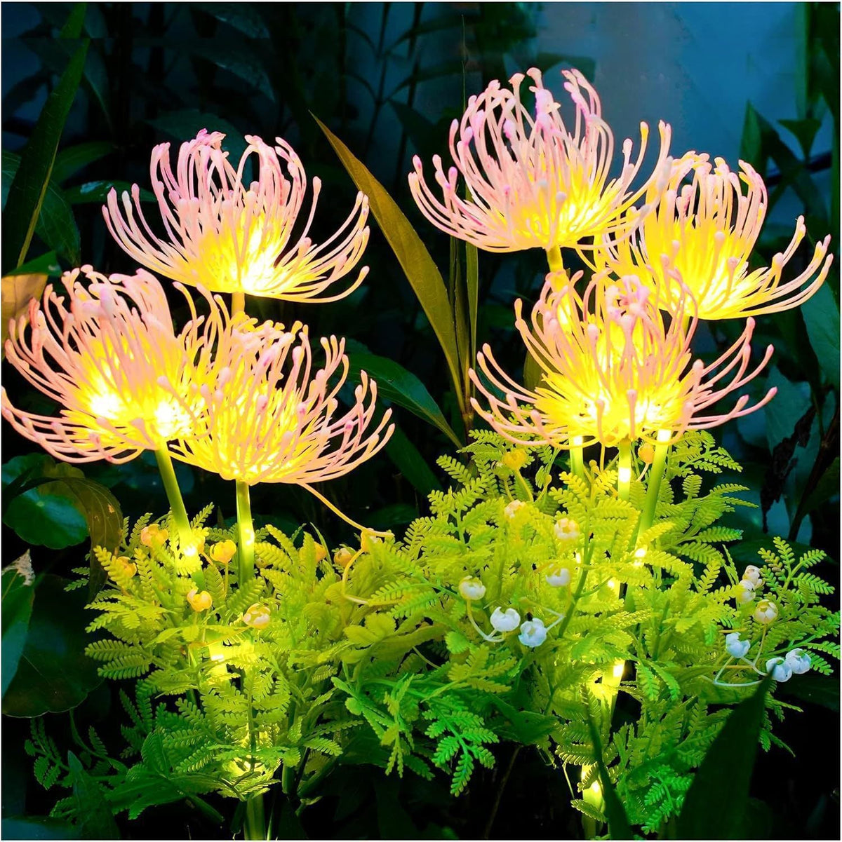 Realistic Solar LED Garden Flower Stake With Chrysanthemum Bloom And Flexible Waterproof Stem Siopsrl