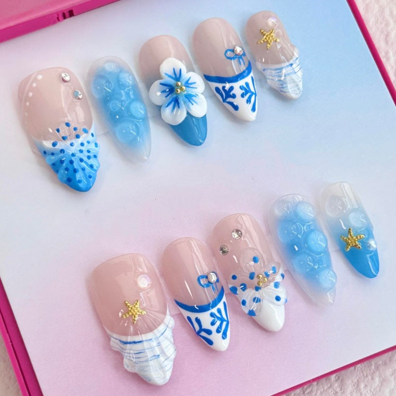 Siopsrl | Nature-Themed Artistic Press-On Nail Set Siopsrl
