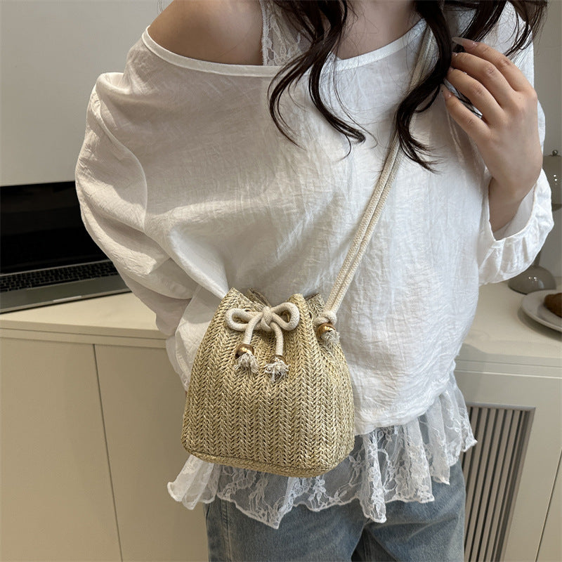 Bohemian Straw Bucket Bag Siopsrl