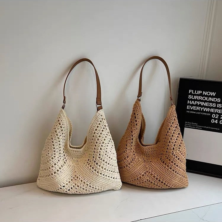 Siopsrl | Knit shoulder bag with leather handles Siopsrl