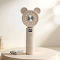 Siopsrl | Unisex portable mini fan with LCD display and cute bear ears, rechargeable Siopsrl