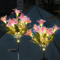 Solar LED Lily Garden Stake Light With Integrated Fairy String And Lifelike Silk Petals Siopsrl