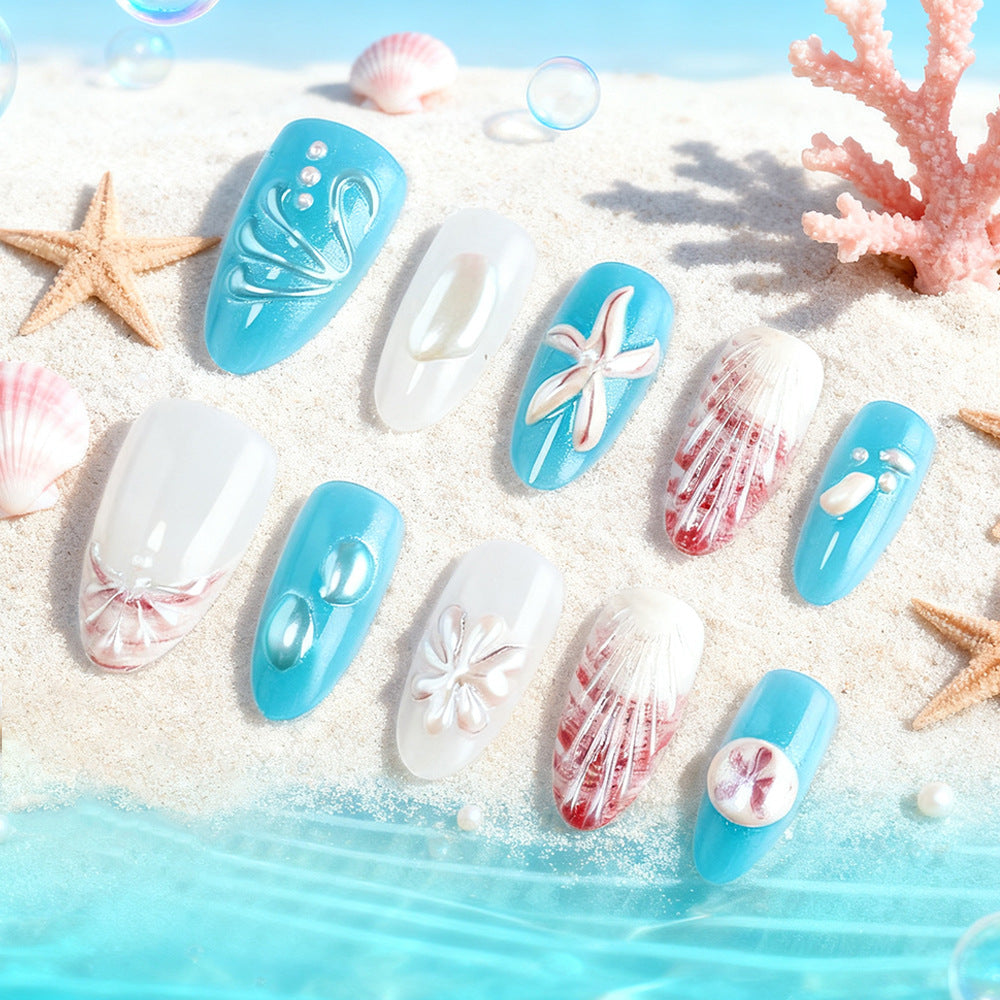 Siopsrl | Ocean-Inspired Gel Nail Art Set Siopsrl