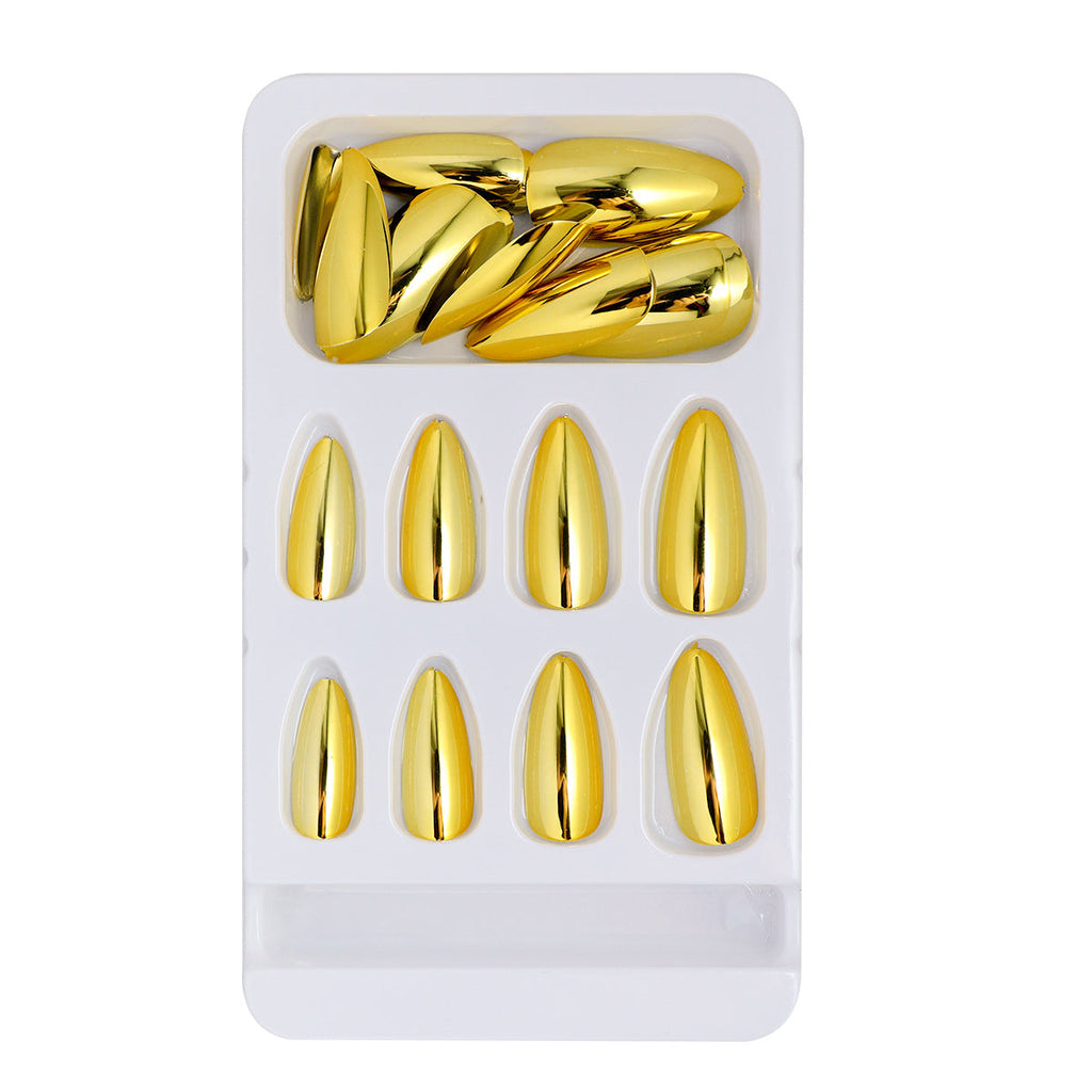 Siopsrl | Glossy Metallic Almond-Shaped Press-On Nails Siopsrl