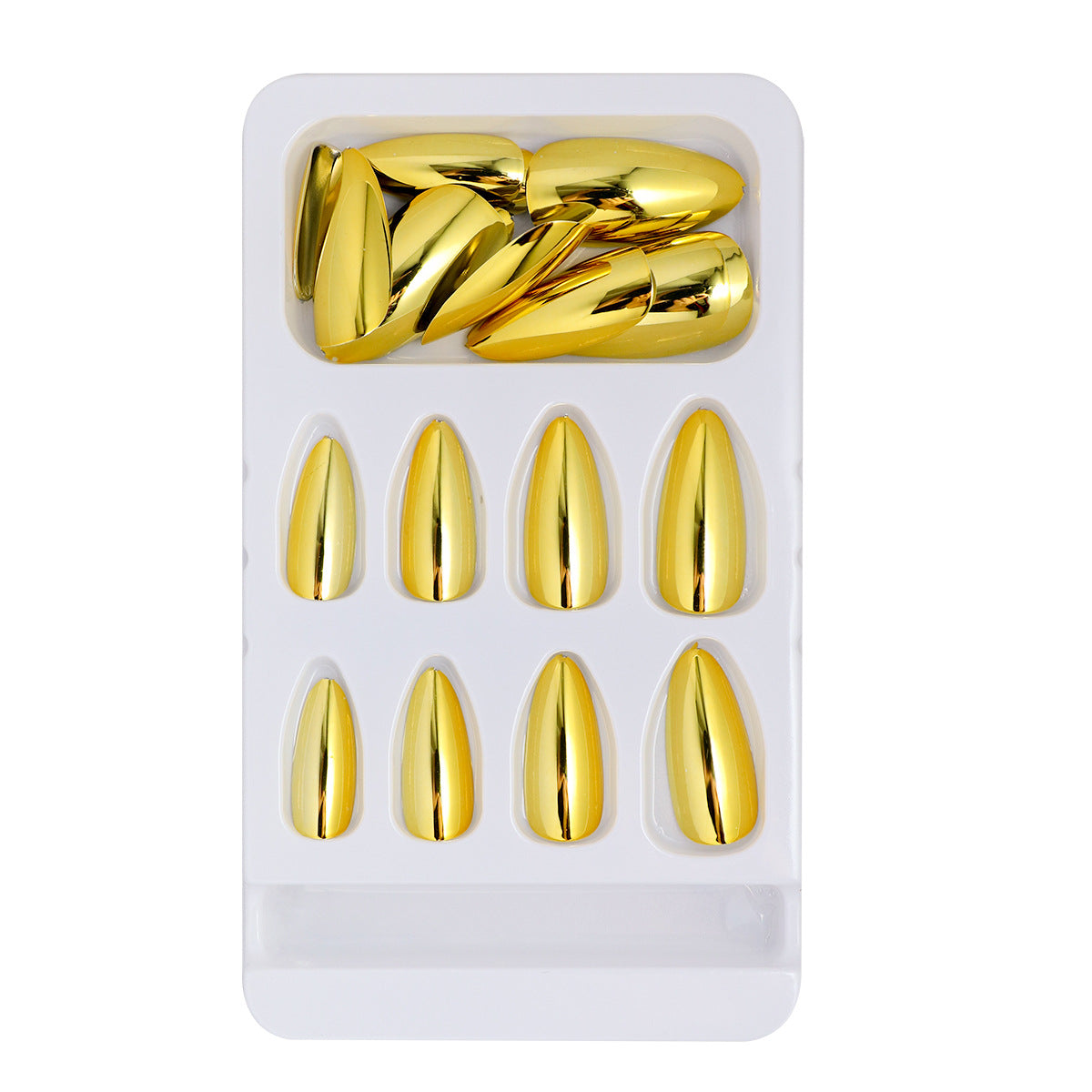 Siopsrl | Glossy Metallic Almond-Shaped Press-On Nails Siopsrl