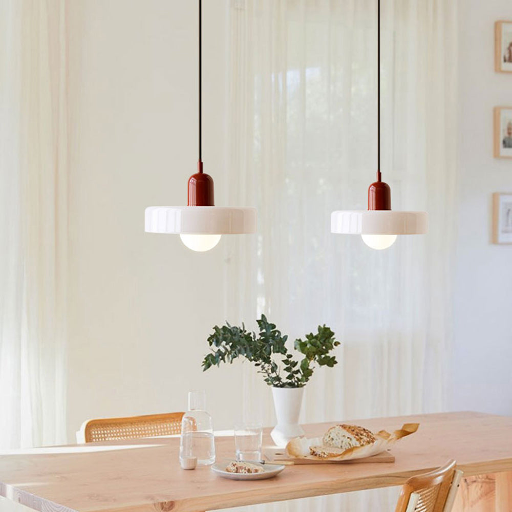 Siopsrl| Coloured Glass Pendant Light – Elegant Bauhaus-Style Hanging Lamp for Living Room & Dining Area