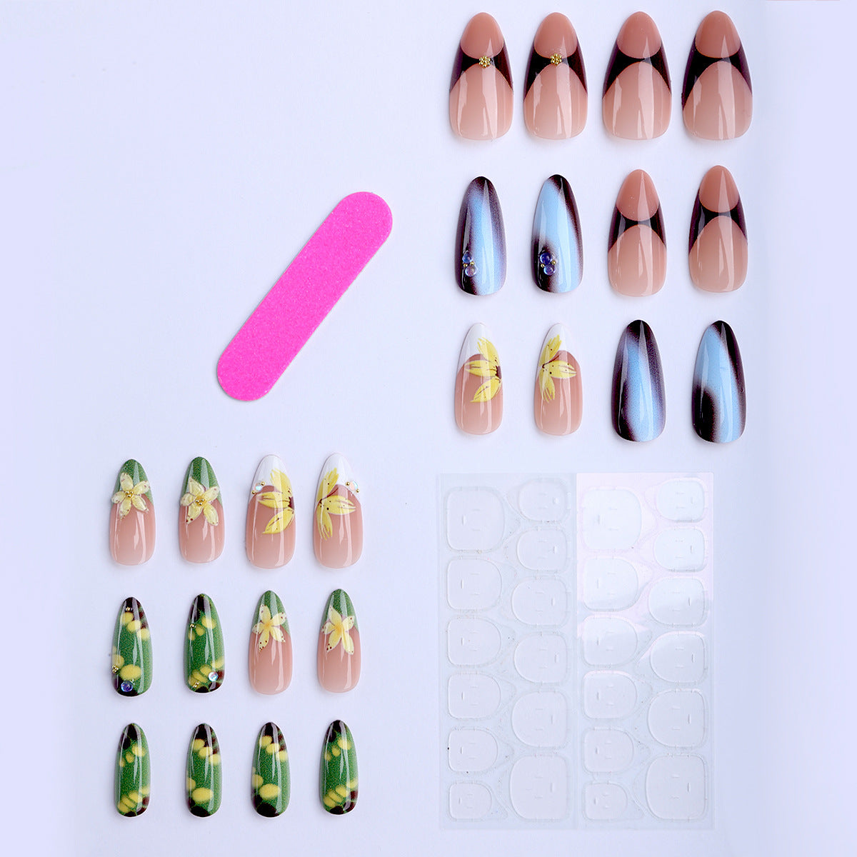 Siopsrl | Artificial nails with handcrafted floral designs Siopsrl