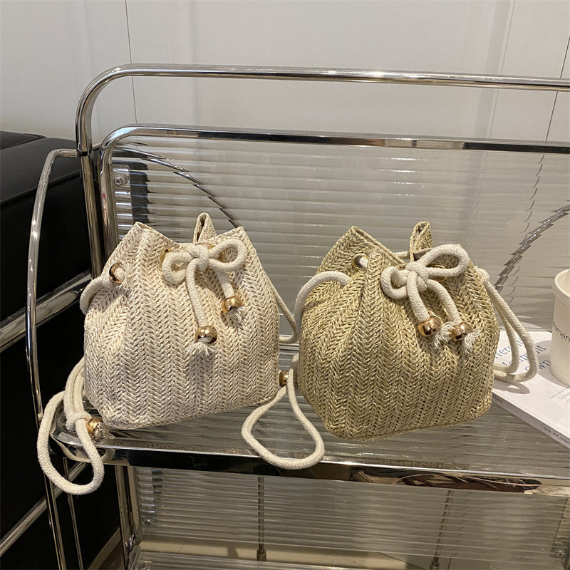 Bohemian Straw Bucket Bag Siopsrl