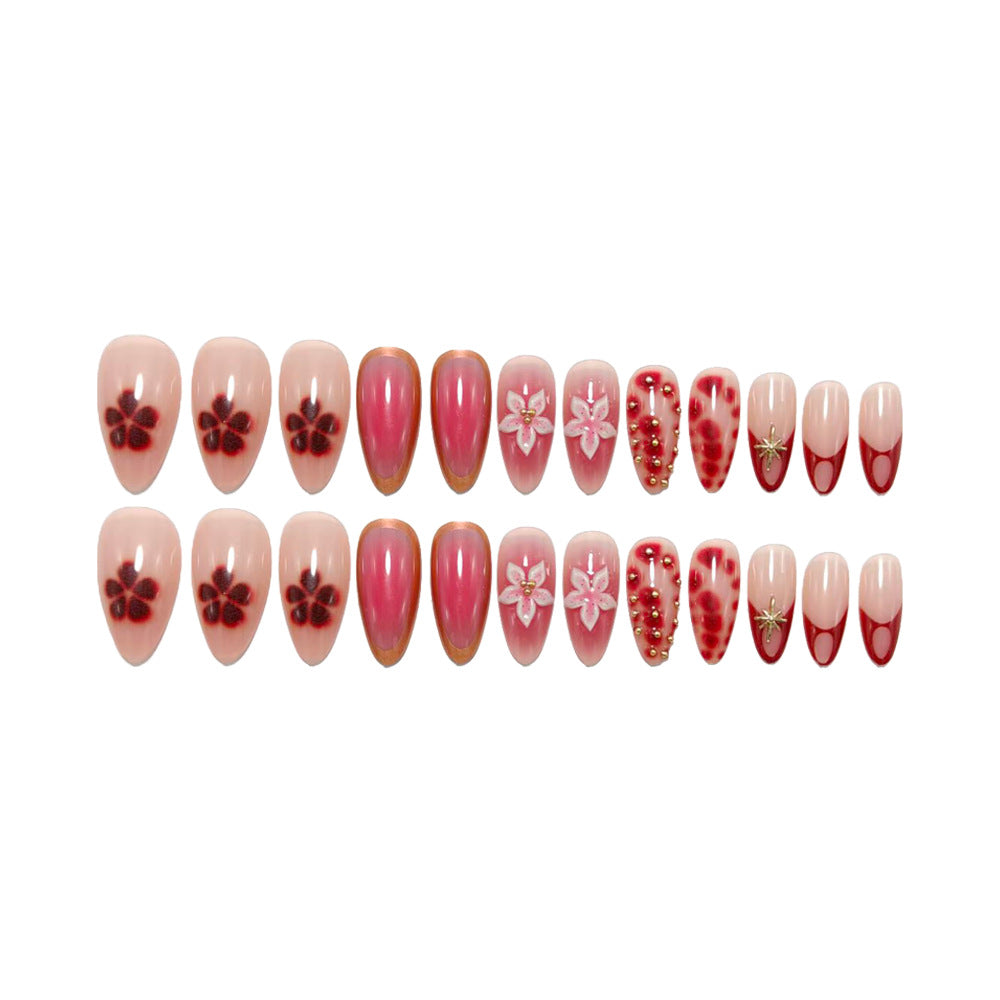 Siopsrl | Artificial nails with floral and glitter accents Siopsrl