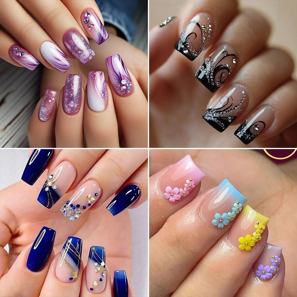 Siopsrl | Spring-like nail art with flower appliqués Siopsrl