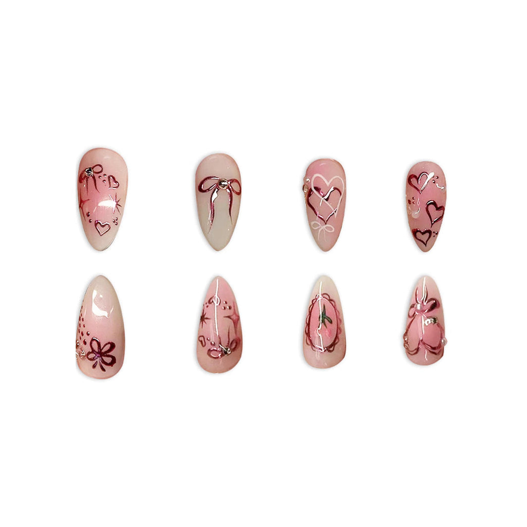 Siopsrl | Decorative Heart-Themed Press-On Nail Art Siopsrl