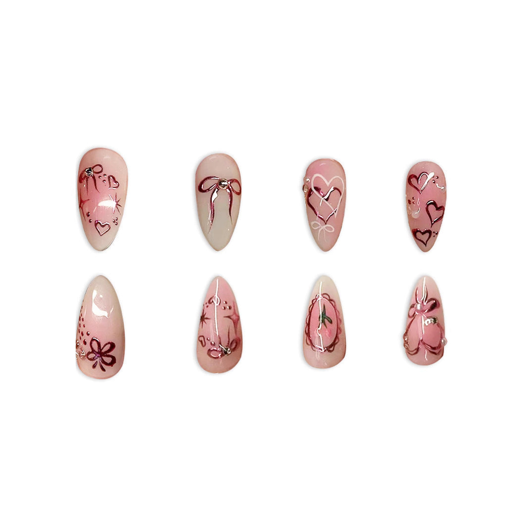 Siopsrl | Decorative Heart-Themed Press-On Nail Art Siopsrl