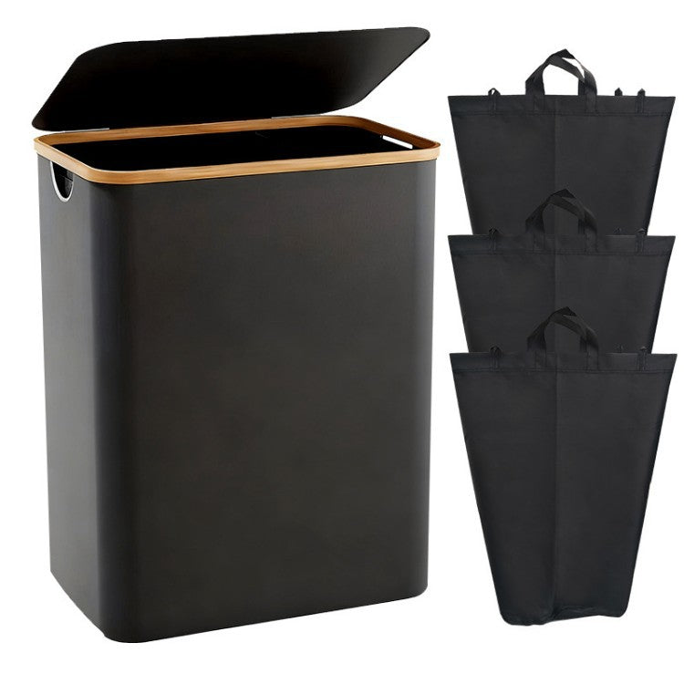 Laundry separation system with bamboo lid and multiple compartments Siopsrl