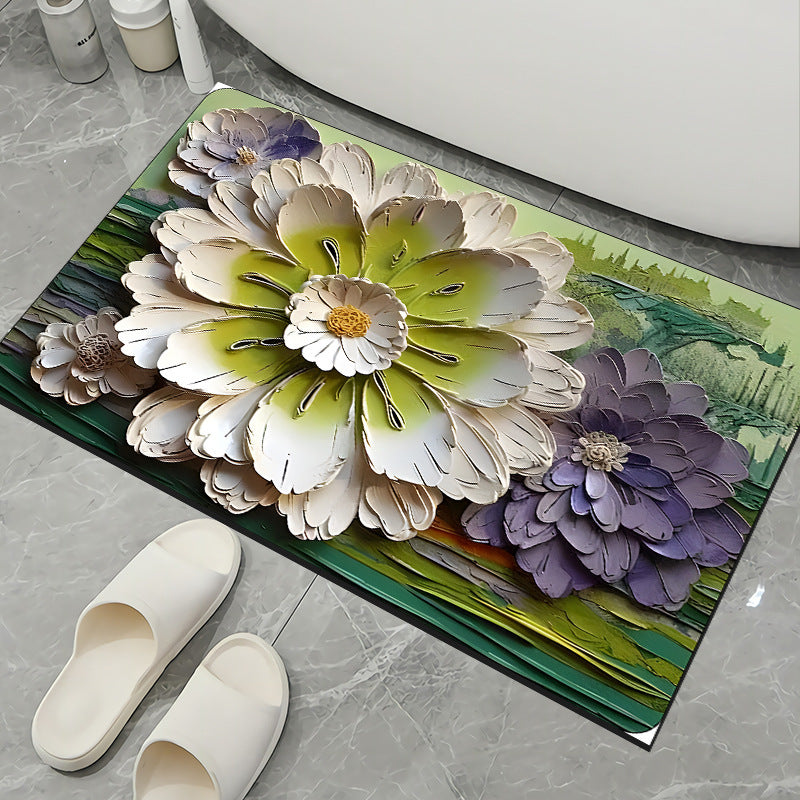 Siopsrl | Floral Pattern Non-Slip Bath Mat Siopsrl