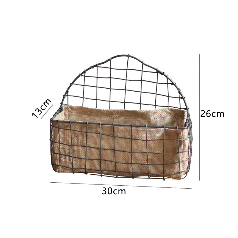 Decorative wire basket with jute bag Siopsrl