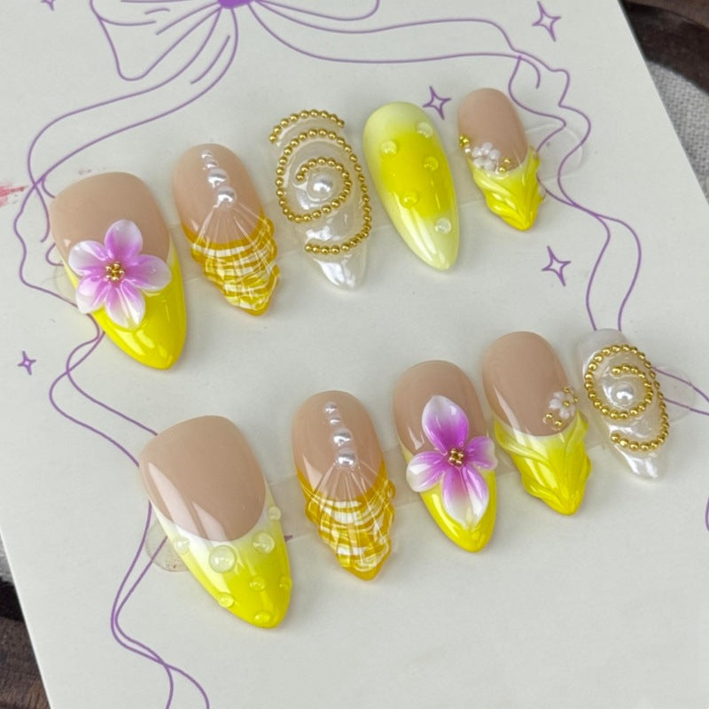 Siopsrl | Nature-Themed Artistic Press-On Nail Set Siopsrl