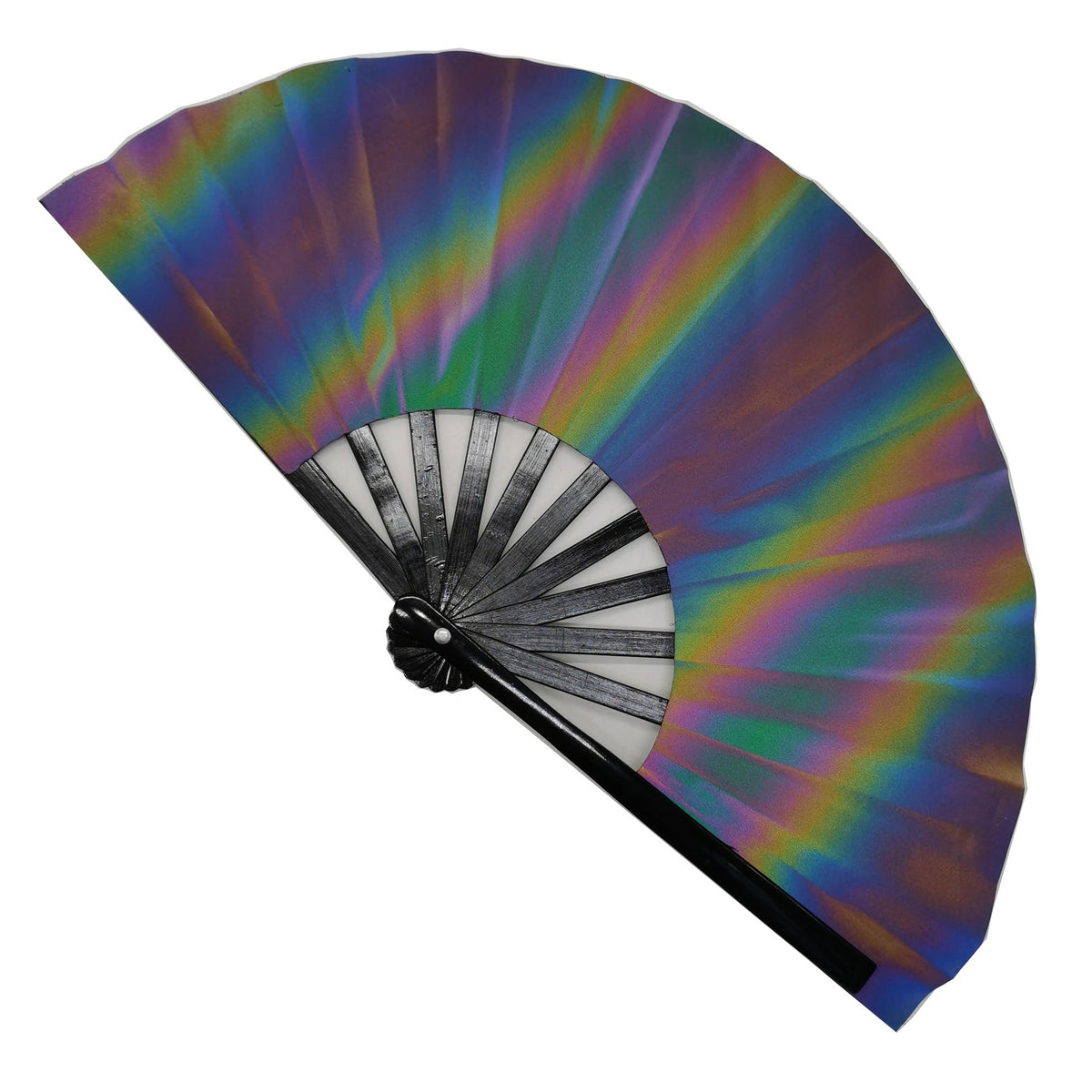 Siopsrl | Ladies fan made of lightweight fabric with colorful geometric design Siopsrl