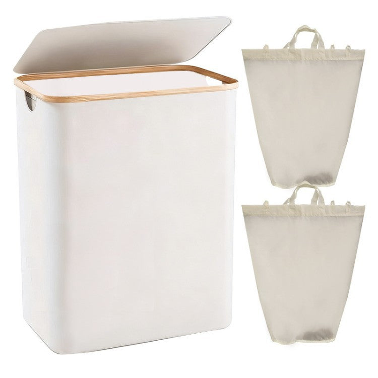 Laundry separation system with bamboo lid and multiple compartments Siopsrl