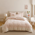 Cozy bedding set with embroidered butterflies and teddy fleece trim Bowlift