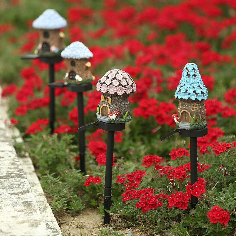 Siopsrl | Solar Mushroom House Garden Stake Light With Rechargeable Battery Siopsrl