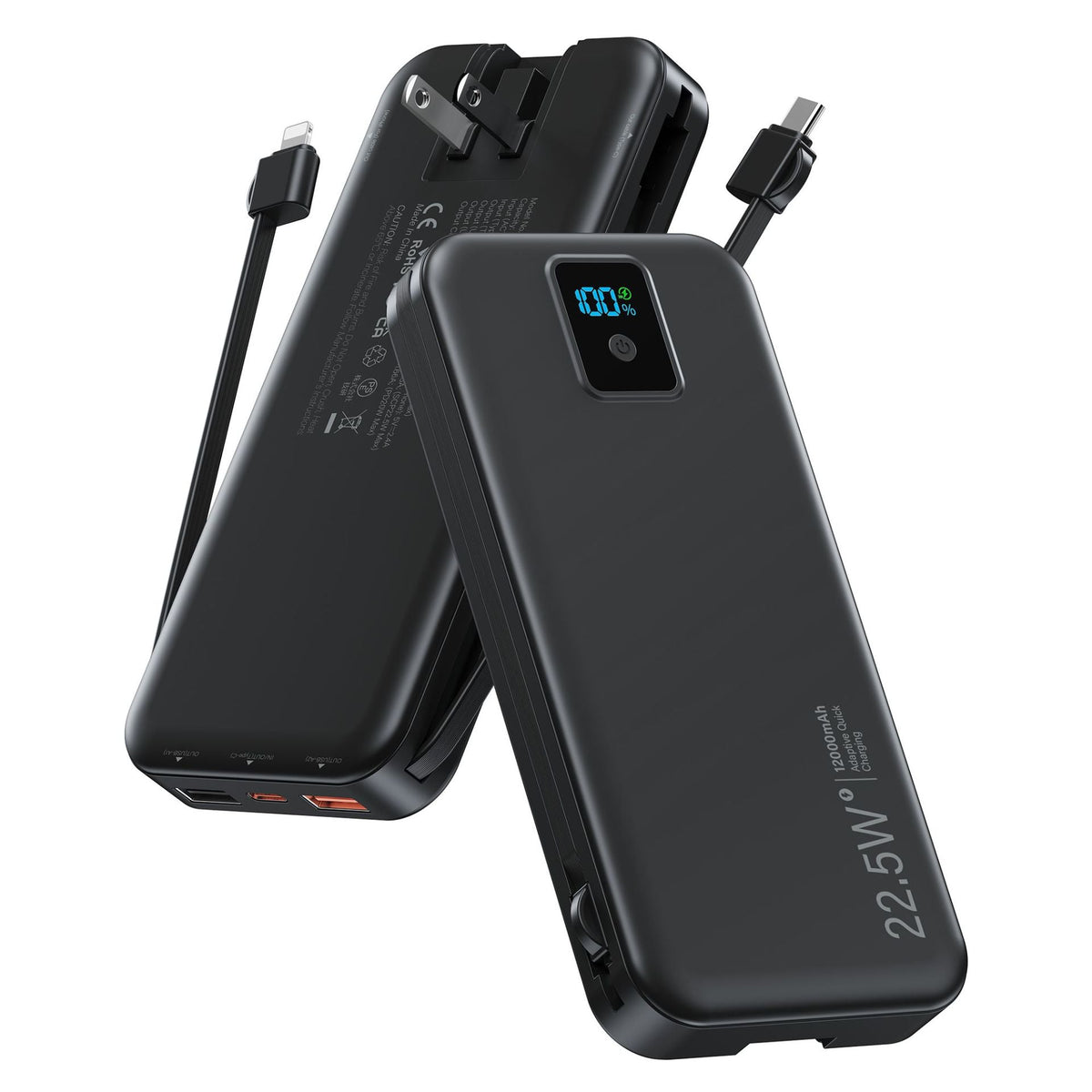 Siopsrl | Power bank with digital LCD display and integrated charger Siopsrl