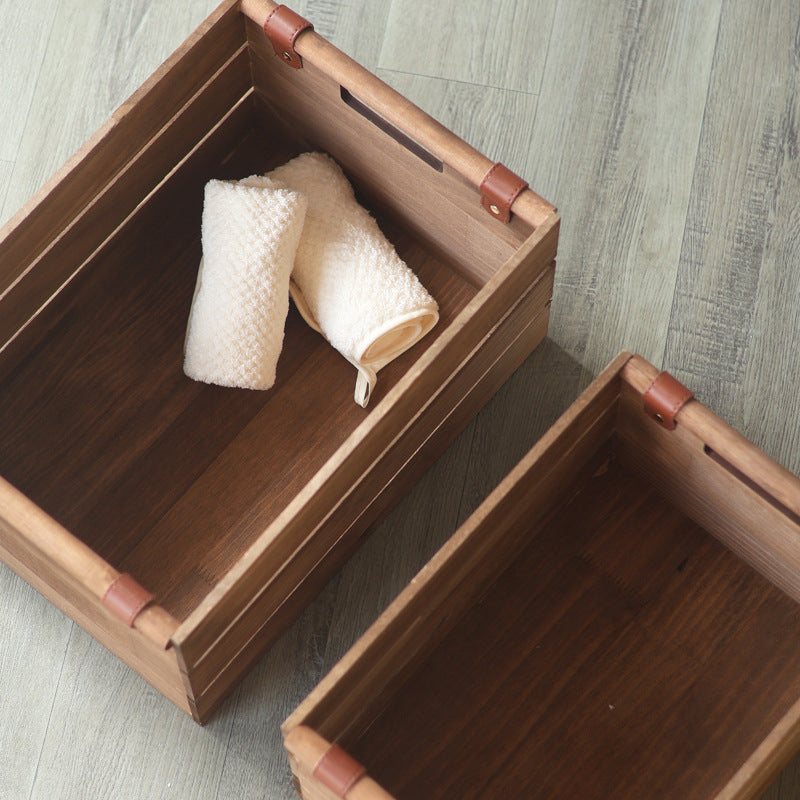 Elegant storage basket made of solid wood Siopsrl