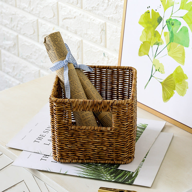 Woven Storage Basket with Natural Fibers