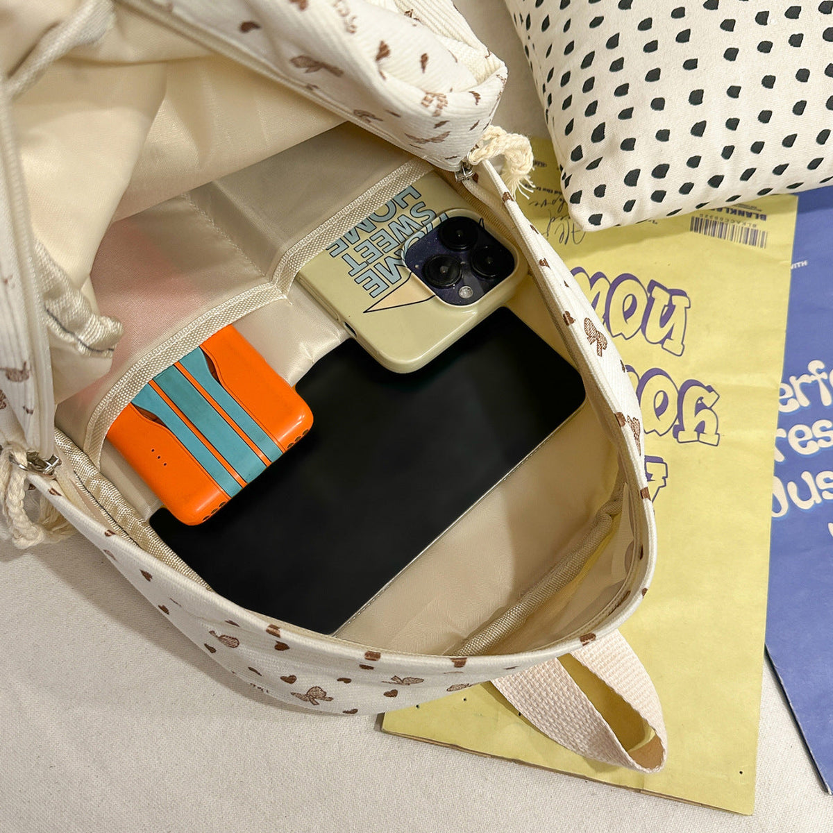 Siopsrl | Backpack Made of High-Quality Cord with Playful Applications Siopsrl