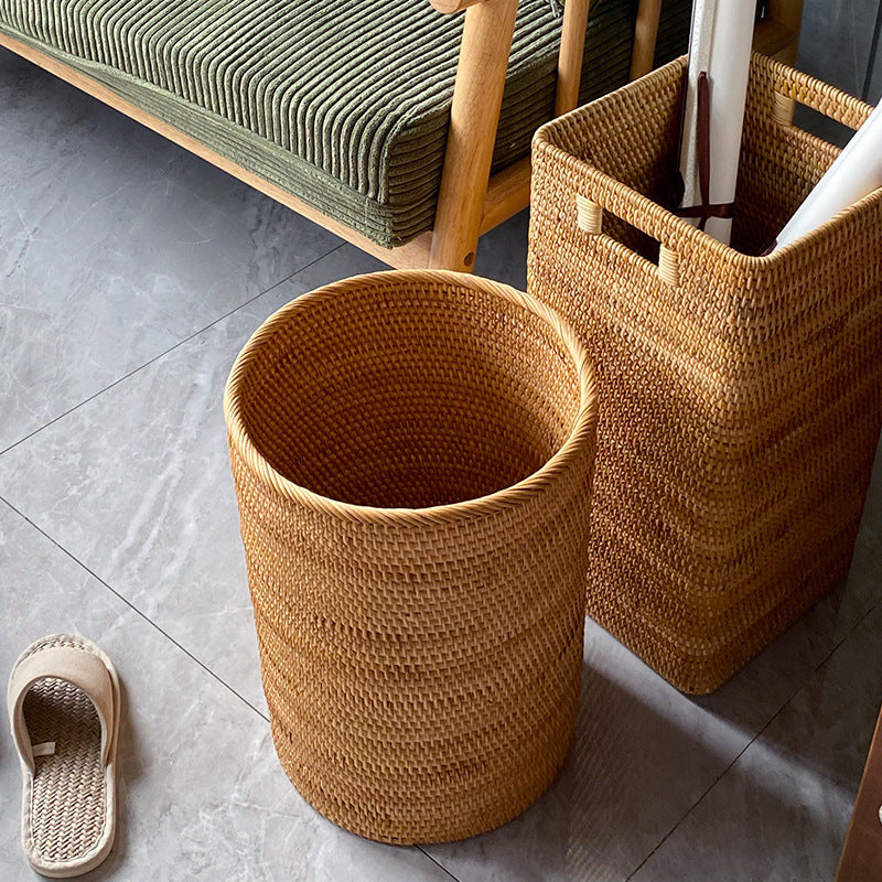 Rectangular Woven Storage Basket with Practical Handles