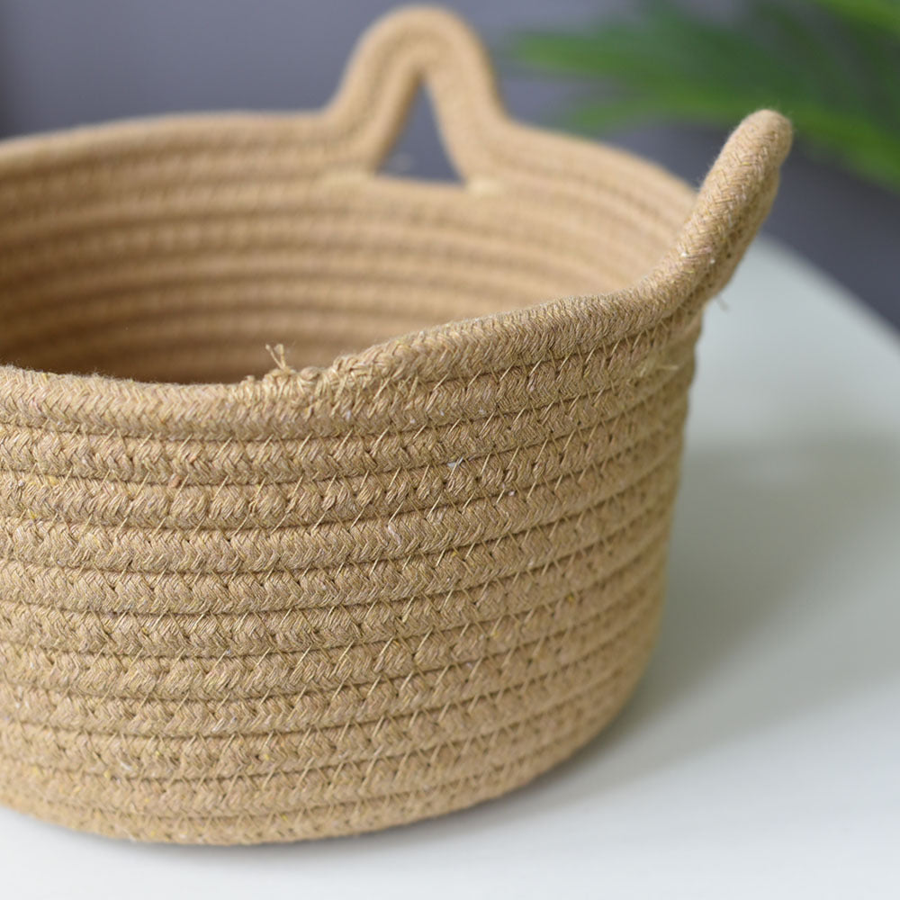 Cat-Eared Woven Storage Basket Siopsrl