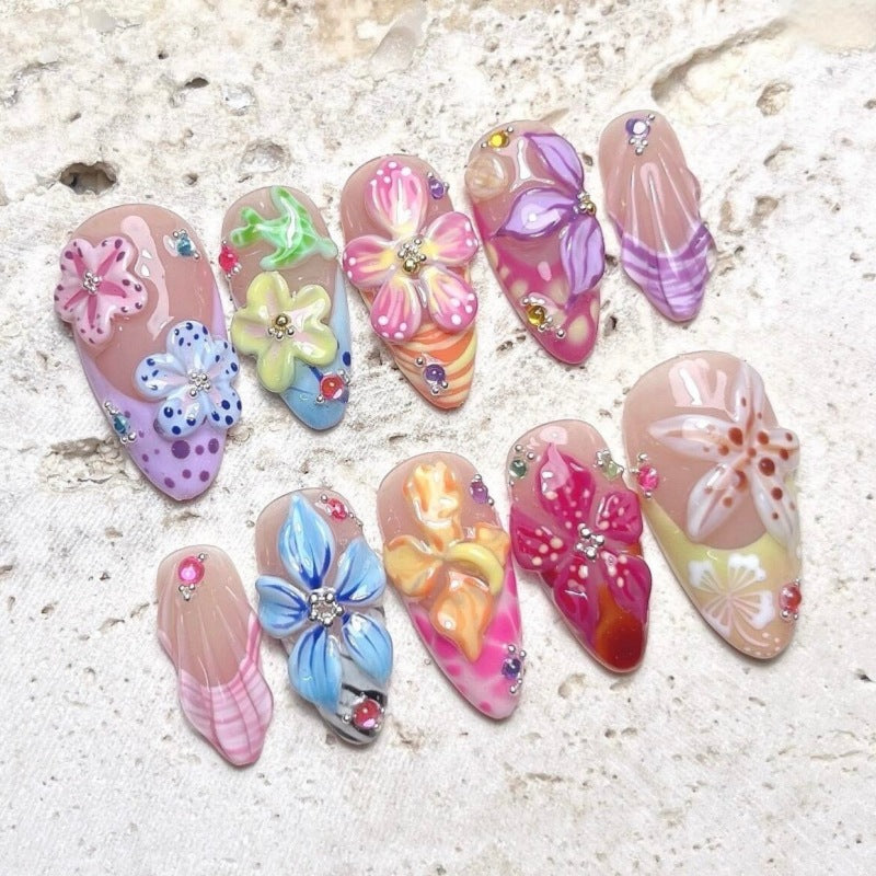 Siopsrl | Nature-Themed Artistic Press-On Nail Set Siopsrl