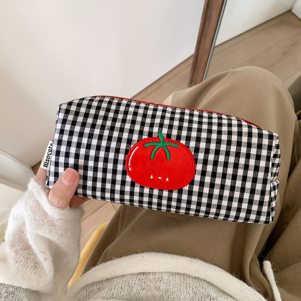 Siopsrl | Cute Gingham Checkered Pencil Case Siopsrl
