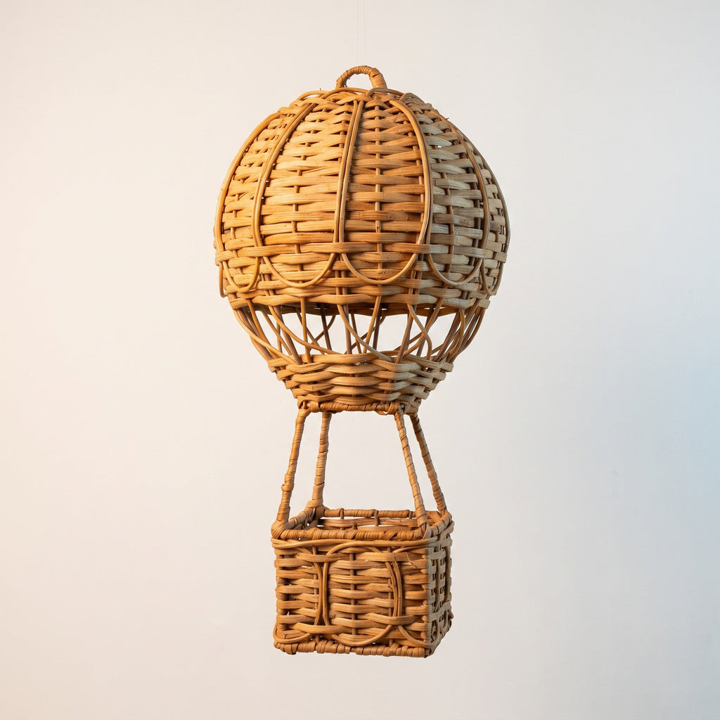 Handwoven storage basket in hot air balloon design Siopsrl