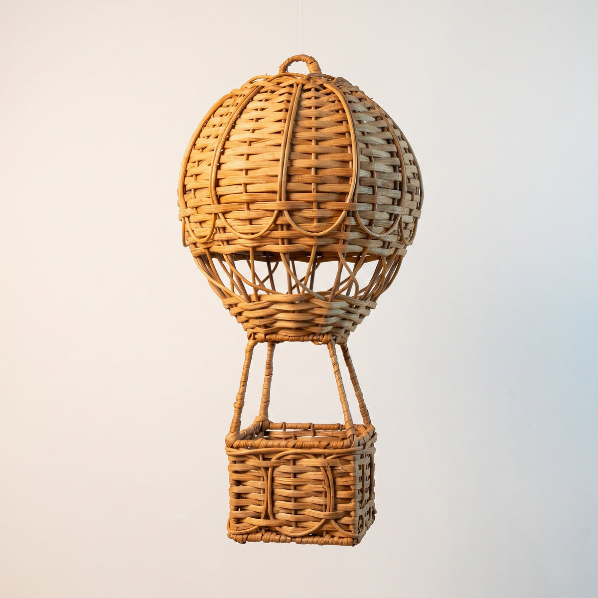 Handwoven storage basket in hot air balloon design Siopsrl