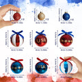 Siopsrl | Unisex nan patriotic Christmas ball set with glitter and mirror surfaces as well as bow suspension Siopsrl